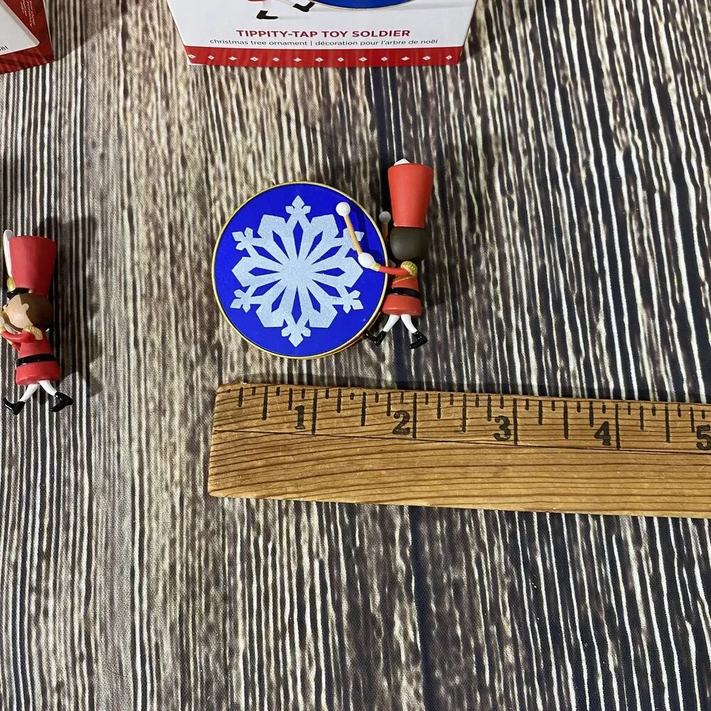Lot of 2 Hallmark Sound the Trumpet! & Tippity-Tap Toy Soldier Holiday Ornaments